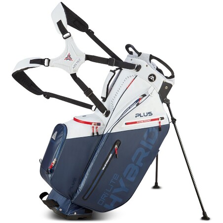 Big Max Dri Lite Hybrid Plus golftas - standbag wit-marineblauw kopen? Golf123